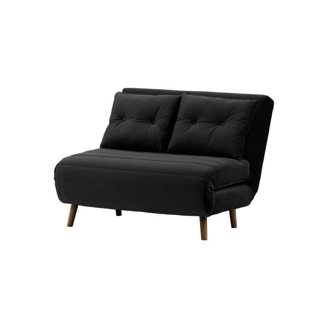 Clouser 2 Seater Upholstered Sleeper Hashtag Home Upholstery Colour: Black, Leg Colour: Dark Oak on Productcaster.