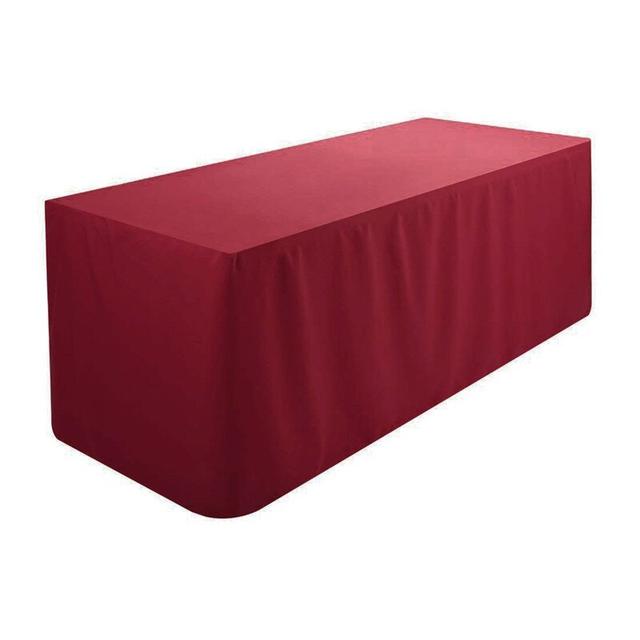 Fitted 100% Polyester Tablecloth Premium Qualitytable Cover 4 Feet Diameter Symple Stuff Size: 60.96cm W x 121.92cm L, Colour: Burgundy on Productcaster.