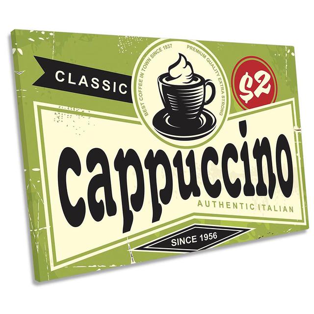 Cappuccino Retro Kitchen - Wrapped Canvas Advertisement Maturi Size: 50.8cm H x 76.2cm W x 2cm D on Productcaster.