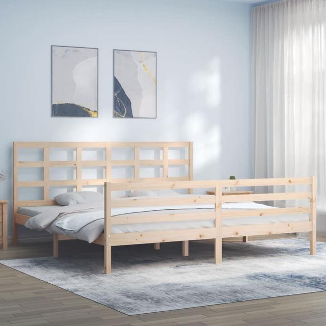 Loftur Small Double (4') Solid Wood Bed 17 Stories Colour: White, Size: Super King (6') on Productcaster.