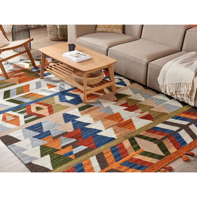 Montegue Wool/Cotton Blue/Red/Green Rug Gracie Oaks Rug Size: Rectangle 200 x 300cm on Productcaster.