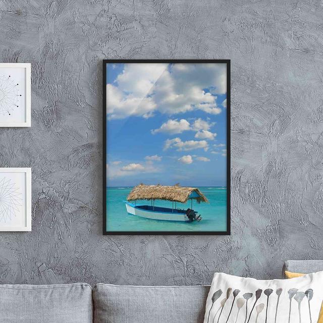 Tropical Beach - Picture Frame Graphic Art Breakwater Bay Frame Option: Black Framed, Size: 70cm H x 50cm W x 2cm D on Productcaster.