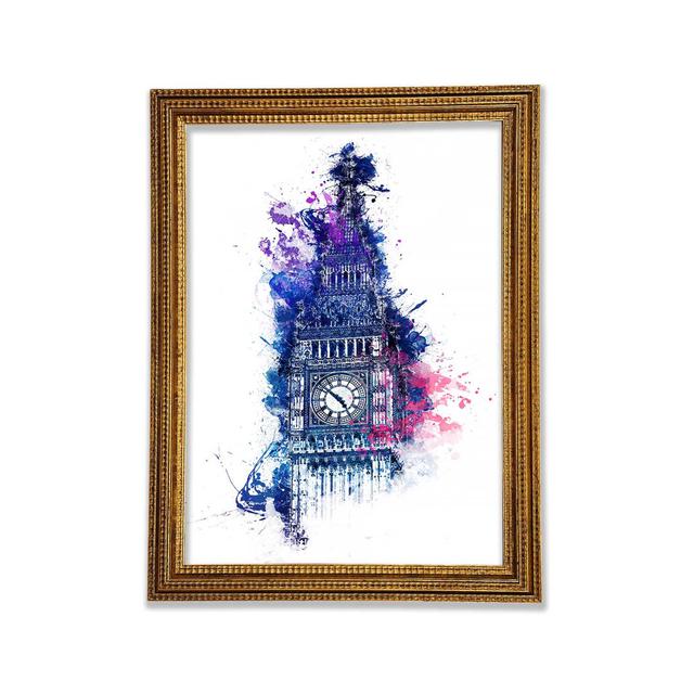 Watercolour Big Ben 4 - Print Rosalind Wheeler Size: 59.7cm H x 42cm W x 3cm D on Productcaster.