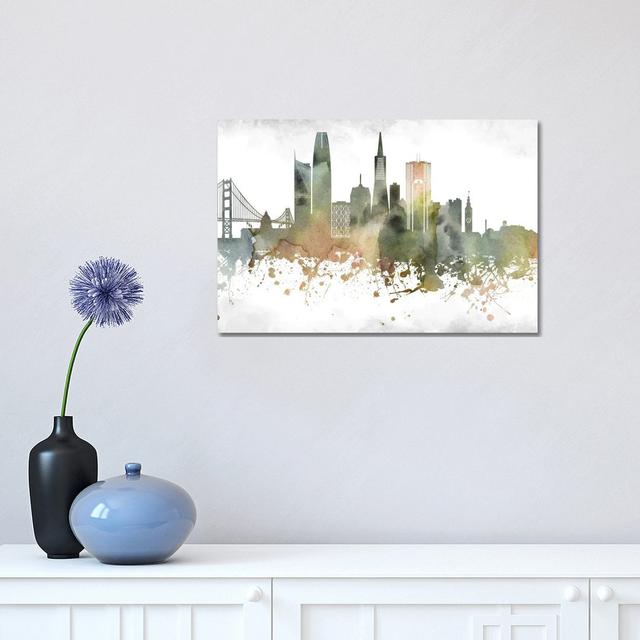 San Francisco Skyline by WallDecorAddict - Wrapped Canvas Graphic Art Latitude Run Size: 30.48cm H x 45.72cm W x 1.91cm D on Productcaster.