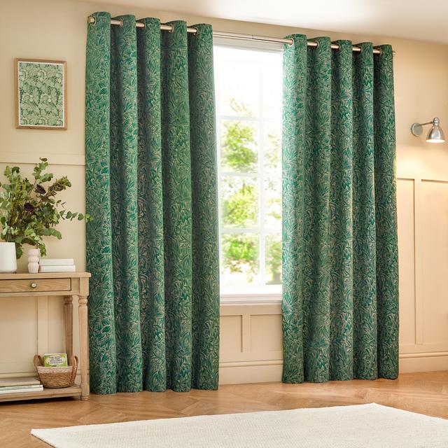 Grantley Polyester Room Darkening Eyelet Curtain Pair ClassicLiving Panel Size: 168 W x 183 D cm, Curtain Colour: Green on Productcaster.