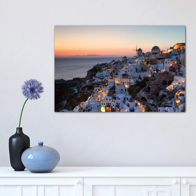 Romantic Sunset In Santorini by Matteo Colombo - Wrapped Canvas Print Ebern Designs Size: 30.48cm H x 45.72cm W x 1.91cm D on Productcaster.