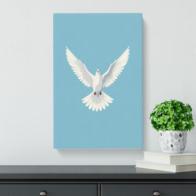 Dove Bird Minimalism - Print Marlow Home Co. Size: 76cm H x 50cm W x 3cm D on Productcaster.