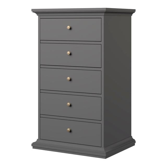 Minster 5 Drawer 62.6 Cm W Tallboy Ophelia & Co. Colour: Grey on Productcaster.