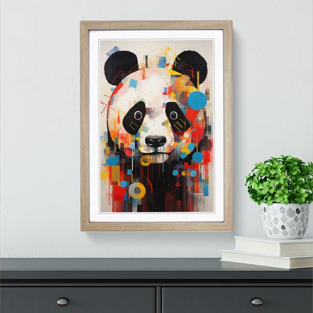 Panda Constructivism - Single Picture Frame Print on Wood Latitude Vive Frame Colour: Oak, Size: 64cm H x 46cm W x 2cm D on Productcaster.