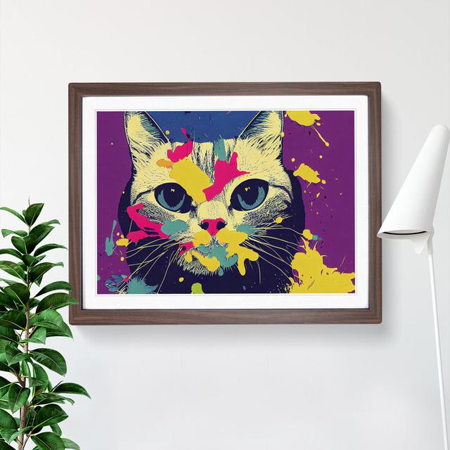 Cat Splashed Vol.5 Abstract - Picture Frame Graphic Art Marlow Home Co. Size: 34cm H x 46cm W x 2cm D, Frame Colour: Walnut Framed on Productcaster.