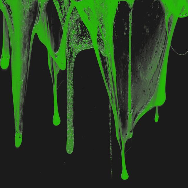 Green Slime on Black by Kate Smith - Wrapped Canvas Graphic Art Metro Lane Size: 30cm H x 30cm W on Productcaster.