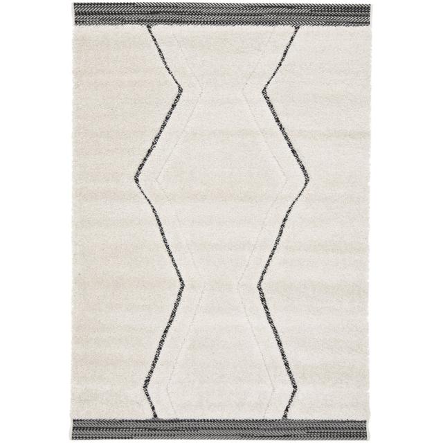 Pam Chevron Machine Woven Black/Cream Area Rug Norden Home Rug Size: Rectangle 120 x 170cm on Productcaster.