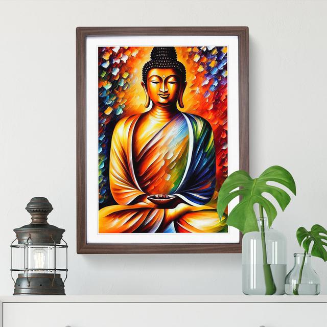 View Of Buddha No.5 Latitude Vive Format: Walnut Picture Frame, Matte Colour: White, Size: 48cm H x 36cm W on Productcaster.