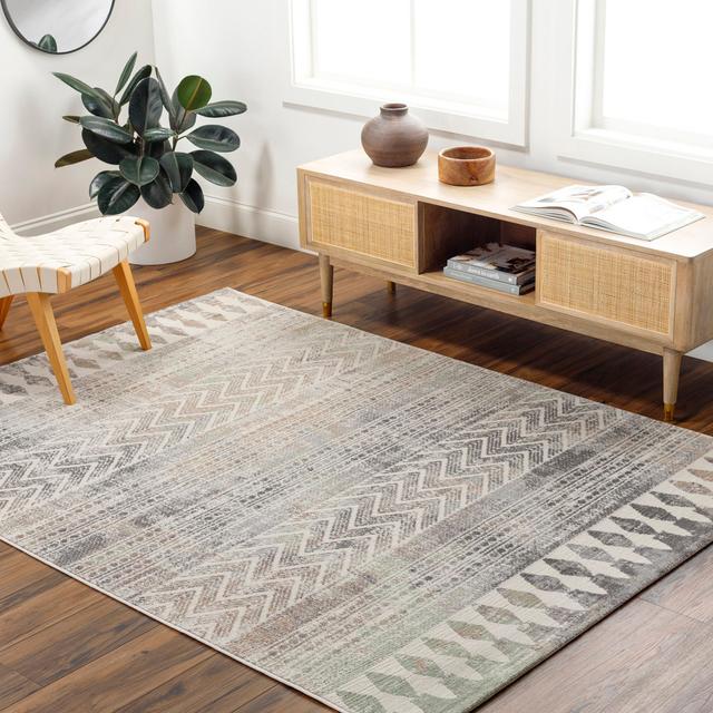 Cheadle Geometric Machine Woven Area Rug Natur Pur Rug Size: Rectangle 160 x 215cm on Productcaster.