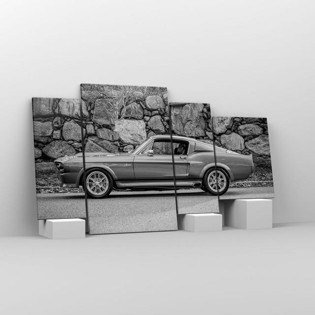 Car Ford Mustang - 4 Piece Wrapped Canvas Photograph Ebern Designs Size: 70cm H x 120cm W on Productcaster.