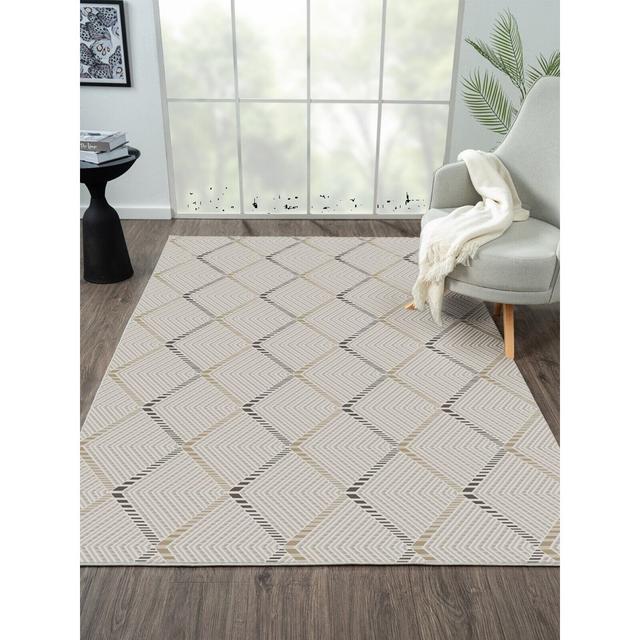 Mokena Geometric Machine Woven Brown Area Rug Gracie Oaks Rug Size: Rectangle 200 x 290cm on Productcaster.