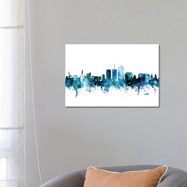 Tucson, Arizona Skyline by Michael Tompsett - Wrapped Canvas Gallery-Wrapped Canvas Giclée Latitude Run Size: 45.72cm H x 66.04cm W x 3.81cm D on Productcaster.