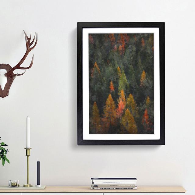 Pointed Trees - Picture Frame Graphic Art Print East Urban Home Frame Option: Black Framed, Size: 45cm H x 33cm W x 2cm D on Productcaster.