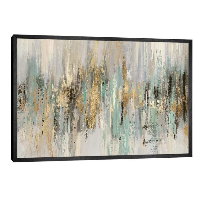 Dripping Gold I by Tom Reeves - Print on Canvas Willa Arlo Interiors Size: 66.04cm H x 101.6cm W x 3.81cm D, Frame Option: Black Framed on Productcaster.