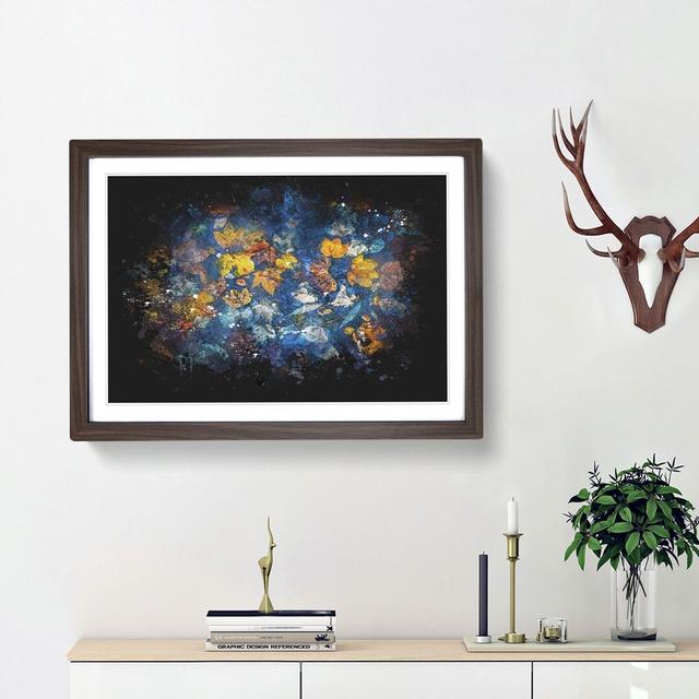 Multi Coloured Autumn Leaves Paint Splash - Picture Frame Graphic Art Print East Urban Home Frame Option: Walnut Framed, Size: 45cm H x 63cm W x 2cm D on Productcaster.