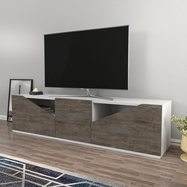 Hueck TV Stand for TVs up to 70" Latitude Run Colour: White/Wenge on Productcaster.