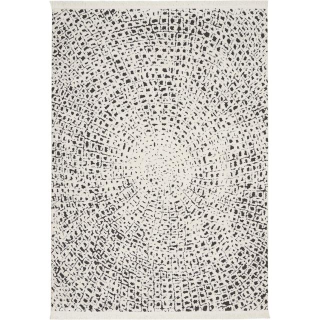 Rug in White with Abstract Pattern by Bloomsbury Market, Rug Size: Rectangle 160 x 221cm on Productcaster.