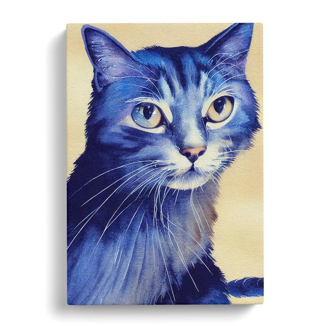 XC1022-1349X Cat Watercolour No.3 - Wrapped Canvas Graphic Art Marlow Home Co. Size: 60cm H x 40cm W x 3cm D on Productcaster.