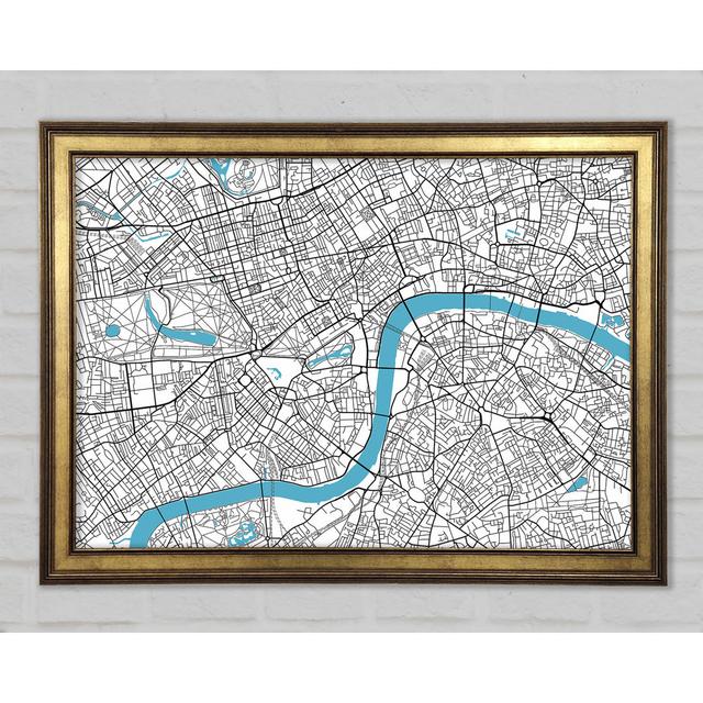 The Map Of London Thames 1 - Single Picture Frame Art Prints Williston Forge Size: 29.7cm H x 42cm W x 1.5cm D on Productcaster.