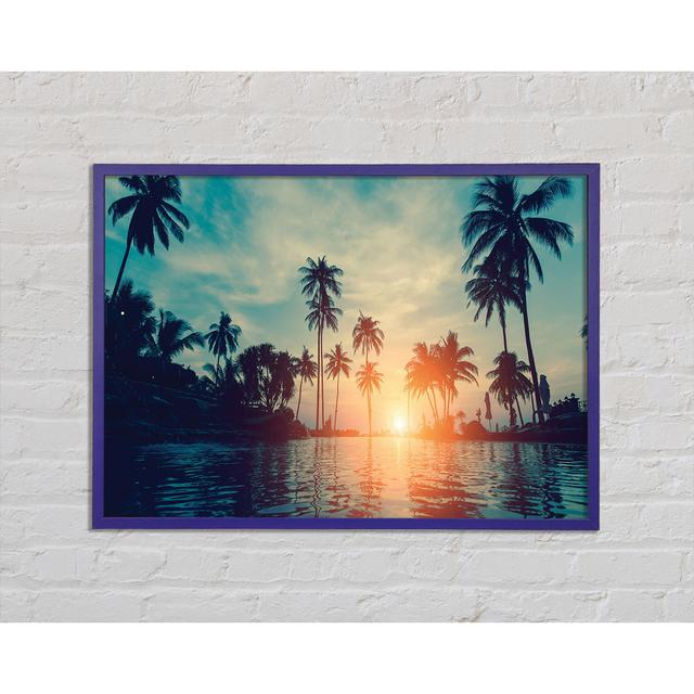 Palm Tree Waters Framed Print Bay Isle Home Size: 59.7cm H x 84.1cm W on Productcaster.