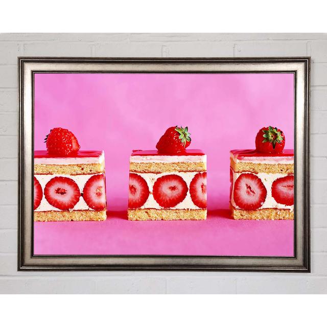 Strawberry Cake Delight - Print Brayden Studio Size: 59.7cm H x 84.1cm W x 1.5cm D on Productcaster.