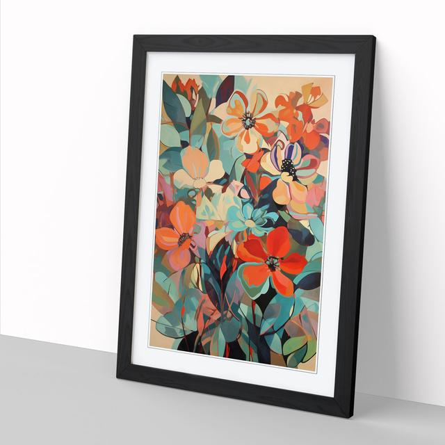 Flowers Retro Vol.12 - Picture Frame Print Marlow Home Co. Size: 64cm H x 46cm W x 2cm D, Format: Oak Framed on Productcaster.