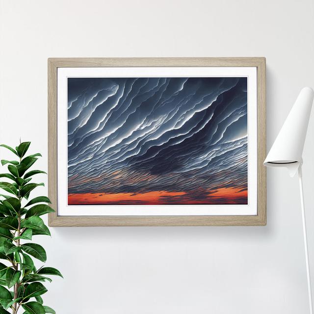 XH1022-8348X Storm Cloud Sunset - Single Picture Frame Print Marlow Home Co. Frame Colour: Oak Framed, Size: 34cm H x 46cm W x 2cm D on Productcaster.