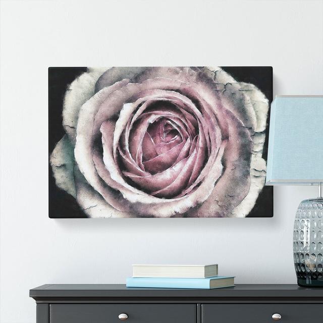 A Pale Pink Rose Painting - Wrapped Canvas Graphic Art East Urban Home Size: 60cm H x 91cm W x 3cm D on Productcaster.