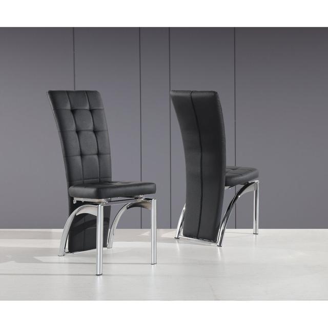 Brittie Upholstered Dining Chair (Set of 4) 17 Stories Upholstery Colour: Black on Productcaster.