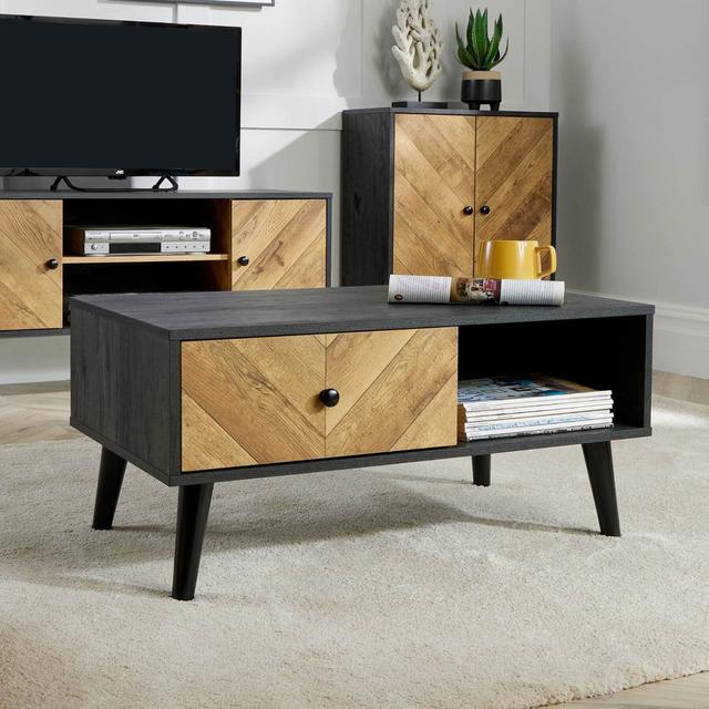 Narka Coffee Table with Storage Alpen Home Colour: Black on Productcaster.