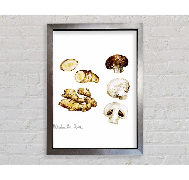 Mushrooms And Ginger - Print August Grove Size: 141.4cm H x 100cm W x 3.4cm D, Format: Silver Framed Paper on Productcaster.