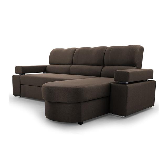 Jorunn Sleeper Corner Sofa Bed 17 Stories Upholstery Colour: Brown, Orientation: Right Hand Facing on Productcaster.