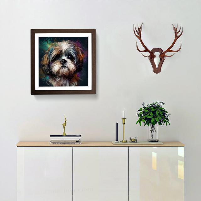 Shih Tzu Digital - Single Picture Frame Print on Wood 17 Stories Frame Colour: Walnut on Productcaster.