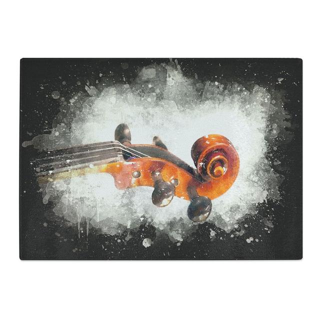 Tempered Glass the Scroll of a Violin Chopping Board East Urban Home Size: 28.5 cm x 39 cm on Productcaster.