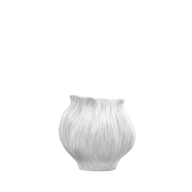 Flora Vase Medium White 210X190x210mm Ivy Bronx Size: 27.00" H x 25.00" W x 25.00" D on Productcaster.