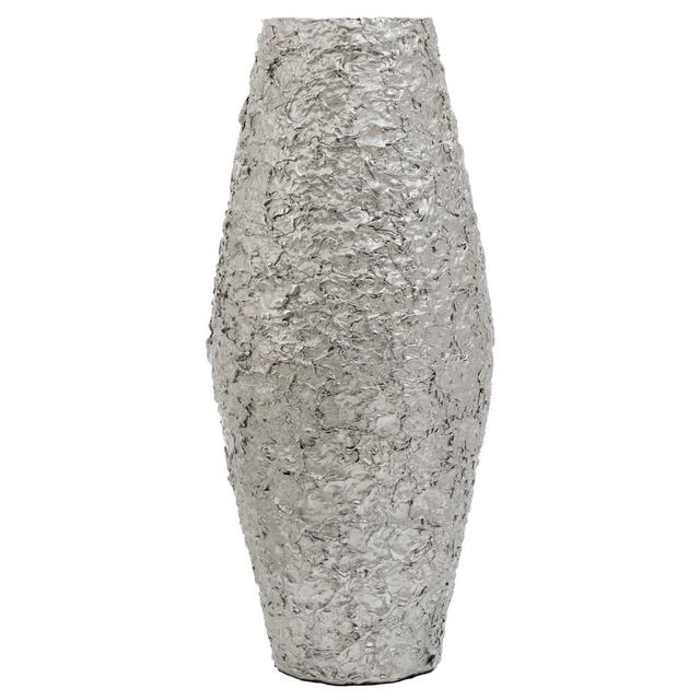 Beric Metal Table Vase Ivy Bronx Size: 52cm H x 21cm W x 21cm D, Colour: Silver on Productcaster.