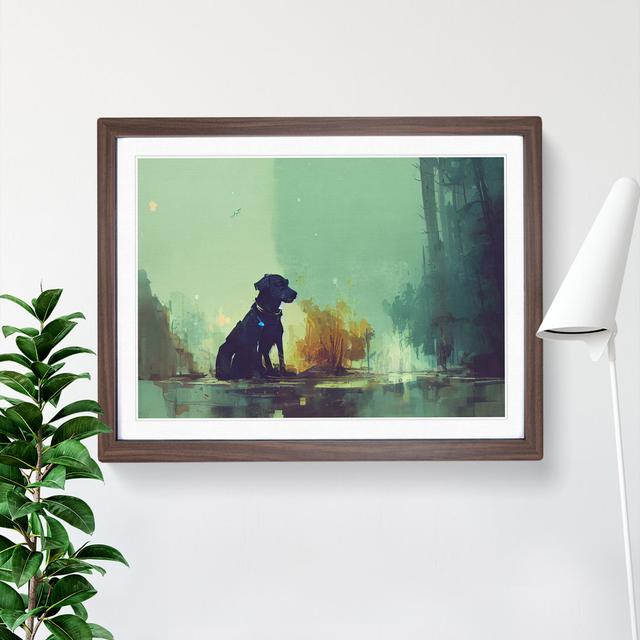 Dog Vol.4 Abstract - Single Picture Frame Print Marlow Home Co. Size: 46cm H x 64cm W, Frame Colour: Walnut on Productcaster.