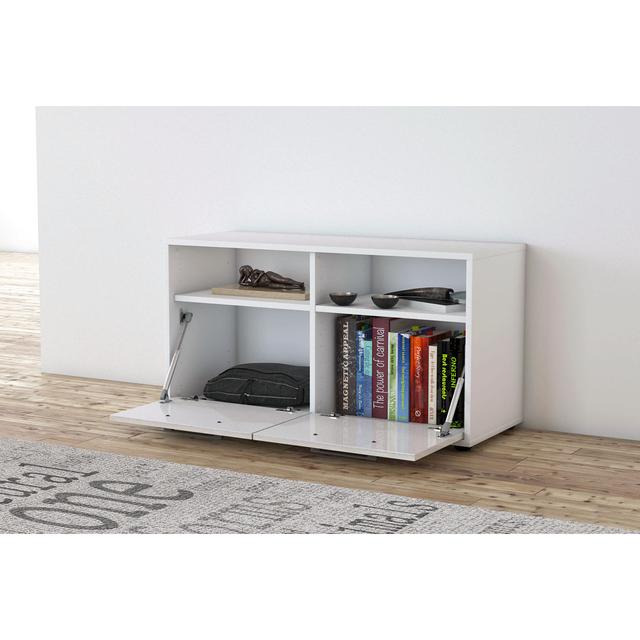 Alexza TV stand, color: purple/white, free -standing/metal handles, dimensions: 92 x 49 x 35cm Latitude Run Colour: White on Productcaster.