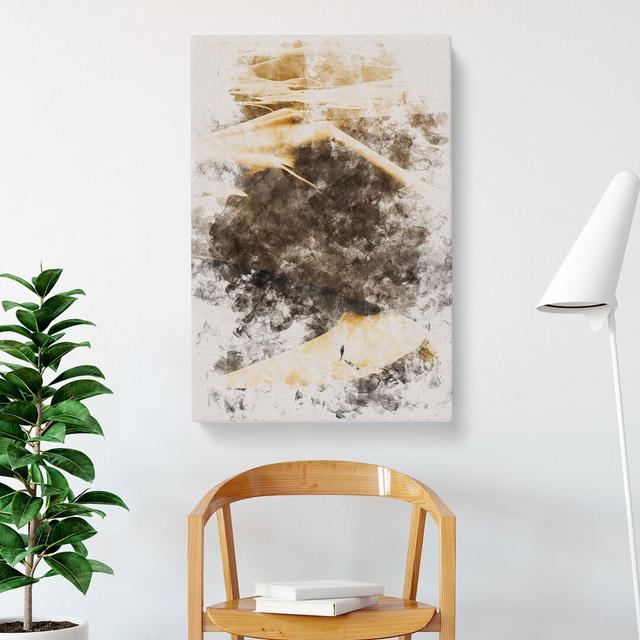 Desert Footprints in Namibia Watercolour - Wrapped Canvas Graphic Art East Urban Home Size: 50cm H x 35cm W x 3cm D on Productcaster.