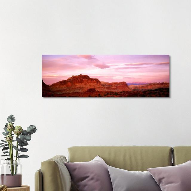 Dusk Panorama Point Capital Reef National Park UT by Panoramic Images - Panoramic Gallery-Wrapped Canvas Giclée on Canvas Gracie Oaks Format: No Frame on Productcaster.