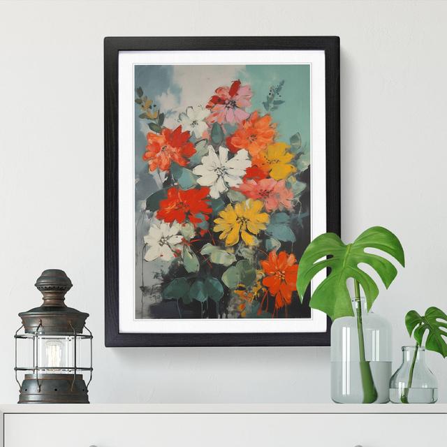 FRM-V0523-921X Flowers Mid Century Style Vol.2 - Picture Frame Print ClassicLiving Frame Option: Black on Productcaster.