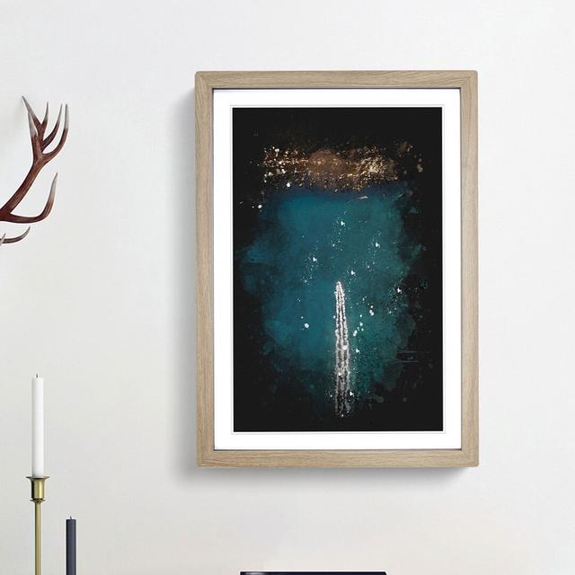 'Boat' - Picture Frame Graphic Art Print East Urban Home Size: 45cm H x 33cm W x 2cm D, Frame Option: Oak Framed on Productcaster.