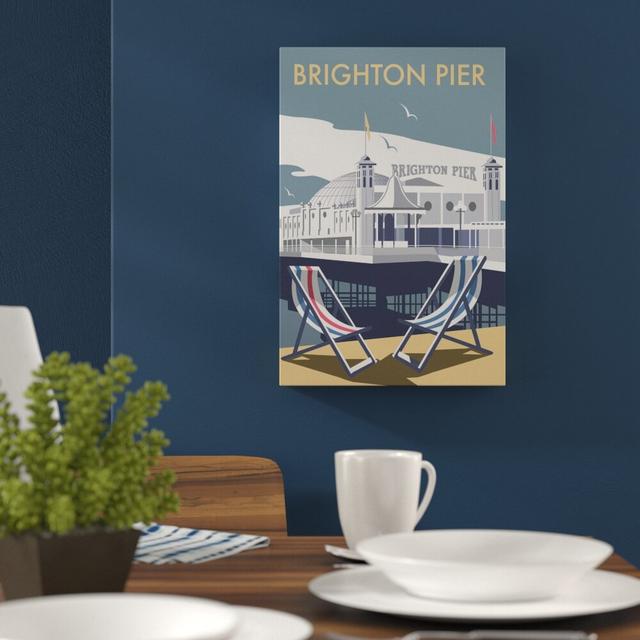 Brighton Pier by Dave Thompson Vintage Advertisement on Canvas East Urban Home Size: 80 cm H x 60 cm W x 5 cm D on Productcaster.