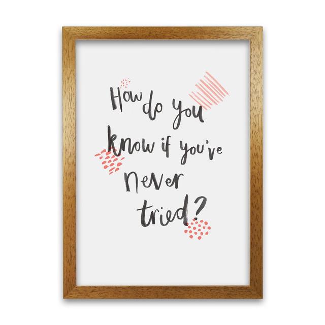 How Do You Know If You've Never Tried C by Laura Irwin - Graphic Art Print on Paper Maturi Frame Option: Oak Framed, Size: 29.7cm H x 21cm W x 3cm D on Productcaster.