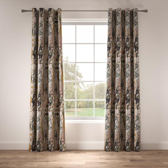 Made to Order - Nouveau Wallpaper Eyelet Blackout Curtains The Chateau By Angel Strawbridge Panel Size: Width 127 x Drop 274 cm on Productcaster.